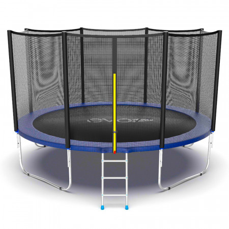 EVO JUMP External 12ft (Blue) Батут с внешней сеткой и лестницей, диаметр 12ft (синий)