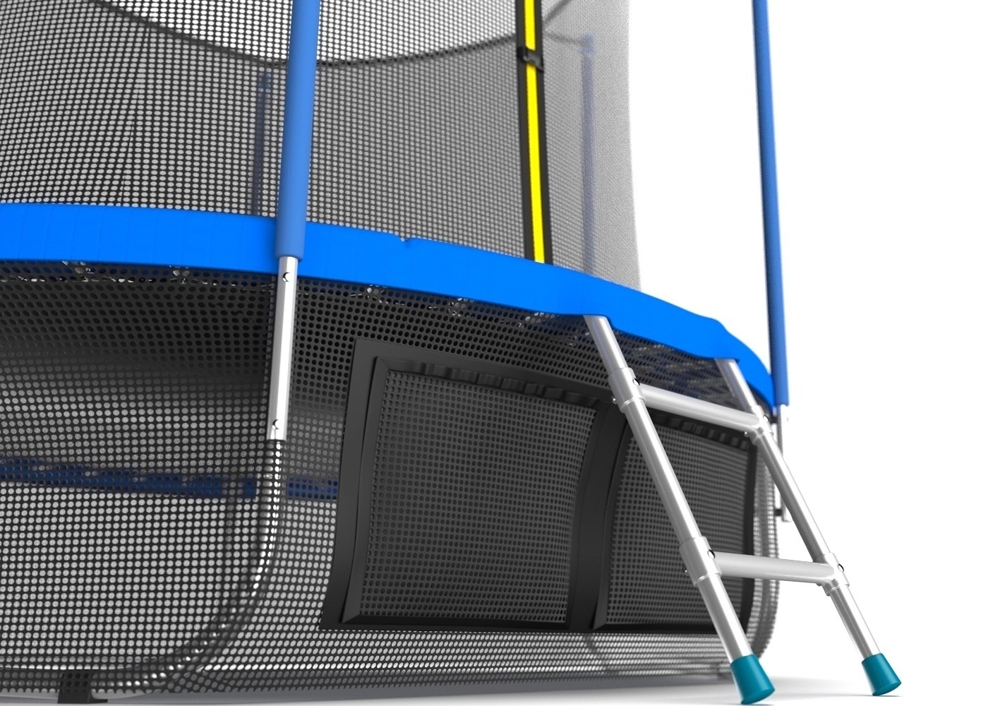 EVO JUMP Internal 12ft (Sky). Батут с внутренней сеткой и лестницей, диаметр 12ft (синий) + нижняя сеть