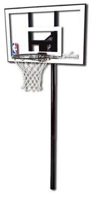 Баскетбольная стационарная стойка, поликарбонат Spalding 44 " Silver In-Ground